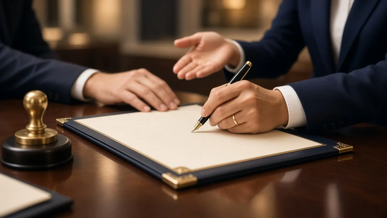 Partners signing limited company formation documents in Ankara