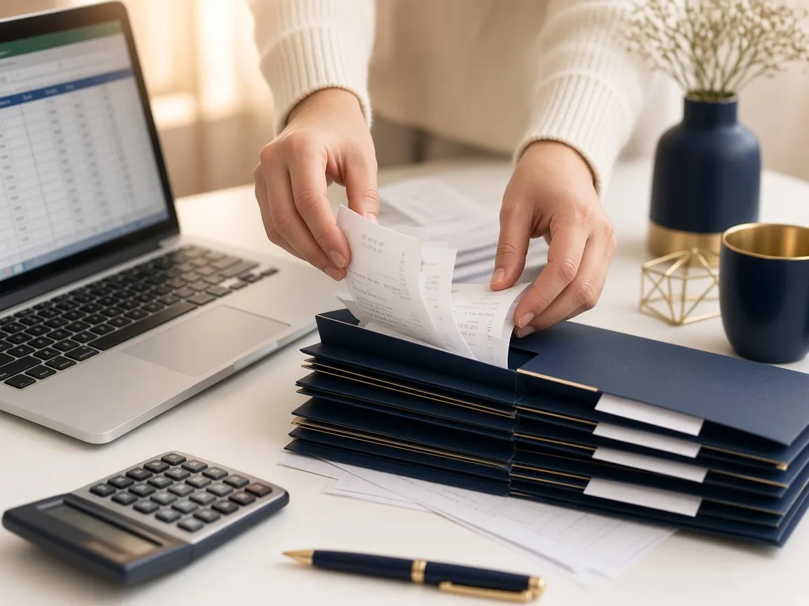 Organising invoices and receipts — bookkeeping service